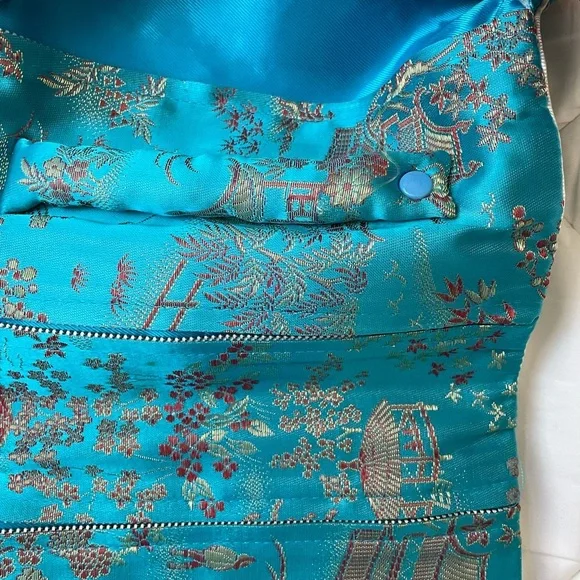 Beautiful turquoise Chinese jewelry roll - Picture 5 of 9